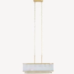 Glass ceiling pendant modern, dimensions 92 x 31.5 x 38 cm, gold color