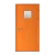 Fire door SFFECO  galvanized steel   with square glass window Model SF/SD Single Door leaf size 1950×900   mm  Color Orange