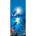Wall mural for decoration deep sea design, size 86×200cm, blue color