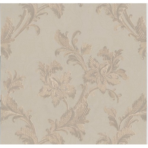 Italian Floral Wallpaper 10m x 0.73m Dark Beige, Model 56807 | Balbaid Decor Company