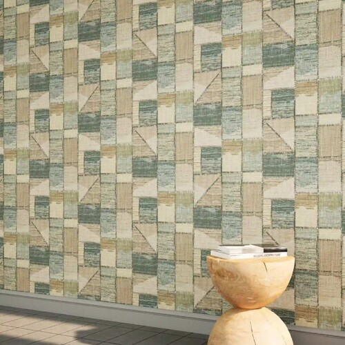Geometric Design Wall Decoration Light Blue, Length 10 m, Width 50 cm | 