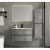Decorative Wash Basin With With Wardrobe and LED Mirrors, Size 80×47×50 cm, Dark Gray Color