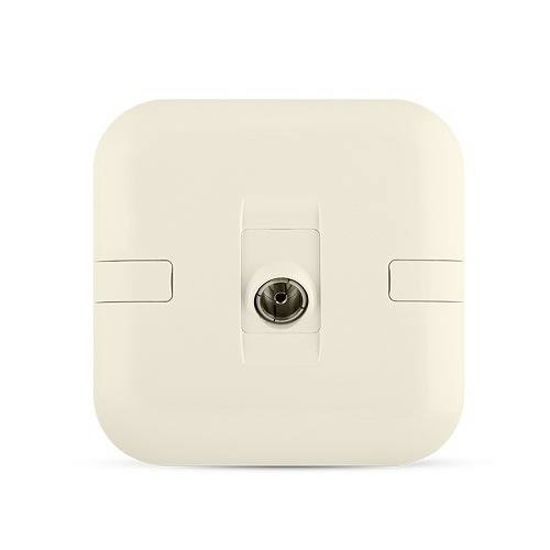 Angular TV Socket 1 Gang 7x7 cm Beige Color | SPECTRA