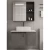Aluminum wall hung, ceramic basin, size 60 cm, with mirrored pharmacy, marble grey color