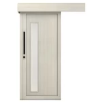 باب خشب سحاب بريميوم عصري، لون رمادي فاتح، مقاس 110×265 سم، سمك 6 سم، موديل GD05