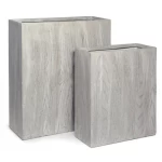 Fiberglass concrete plant pot, gray, size 92x30x80 cm