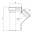 UPVC 45° Reduced Y Tee Diameter 110x75 mm, Length 276 mm, Orange | Cosmoplast Company - Image 2