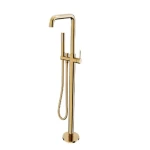 Floor Standing Shower Mixer With Movable Handle 110.8×25.2×19.2 cm, Shiny Gold Color