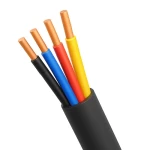 Four Core 10 sq mm Cable 300/500V, Solid Copper Conductor, PVC 85°C Insulation, Black Color, 1000 meter Length | SCC
