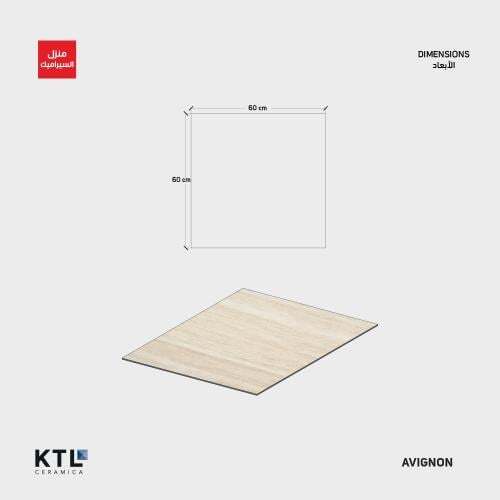 Luxury Bone Ceramic Tile 60x60 cm, 9 mm Thickness, Beige Color | 