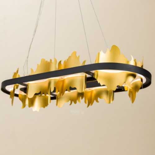 Elegant Oval Shaped Chandelier 30×80×90 cm Gold | Black | 