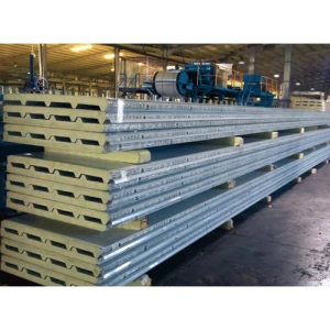 ساندوتش بانل حديد مجلفن مطلي بوليستر مسطح جدار 100 مم | شركة جودة الصناعة المحدودة