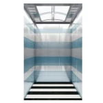 Passenger Elevator with No Machine Room, Etched Stainless Walls, PVC Floor, Capacity for 6 Persons, 450 KG Load, Operating Speed 1 m/s