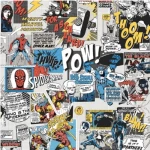 ورق جدران، لون احمر مع ازرق تصميم اطفال، مقاس 1.005 سم×52.07 سم