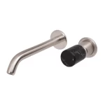 Concealed Wall Washbasin Tap, Weight 2.16 kg, Matte Nickel/Black Marconi marble Color