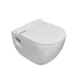 Wall-Hung Ceramic Restroom, Round, White, UF Heavy cover, Size 41×40×56 cm 