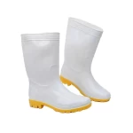 Rubber safety shoes, weight 1.4 kg, size 43, white color, slip resistant, impact protection up to 200 joules