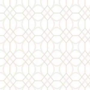 Vinyl Wallpaper Patterned Design 15.6m × 100 cm Beige with White | Luxury line