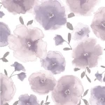 British Wallpaper Purple Color Floral Design, Size 10mx0.53m, Model 32466