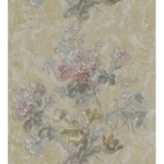 Floral wallpaper, length 10 m, width 0.70 m, pale gray color, model 13015