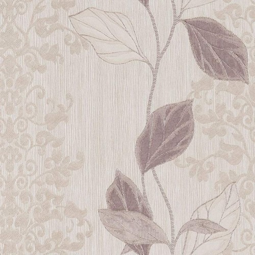 Leaf Patterned Wallpaper 10m x 1.06m Pale Beige, Model 5430 | Balbaid Decor Company