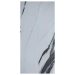 بورسلان ارضيات هندي مع خط ديكور مقاس 120×60 سم، لون  ابيض، موديل باندا 