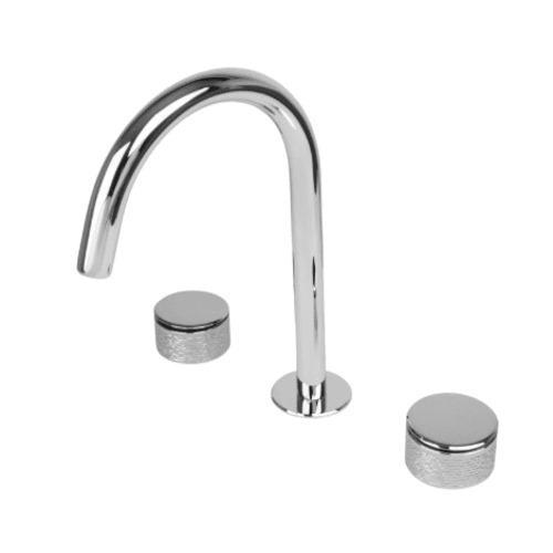 Italian Three-hole Washbasin Faucet 2.783 kg Chrome Engraved Handle | Hatch Company
