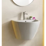Porcelain Wall Hung Basin Size 54×44.5×37 cm, Corso Model, White Color