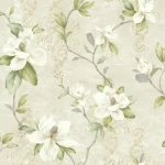 American Wallpaper Beige Color Floral Design, Size 10mx0.53m, Model TB4201