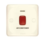 مفتاح كهرباء مفرد ثنائي القطب مع مؤشر ليد 45 امبير ميرا الفنار مقاس 7×7 سم اللون بيج 