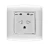 Electrical Switch socket 3 holes 16 Amp Alfanar Model  Omnia Size 7x7 Colour Silver with Chrome Ring