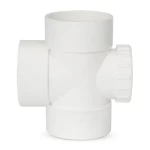 PVC Door Tee 4 inch, SCH 40, White Color | Almanar