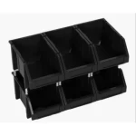 Polyethylene Plastic Storage Shelf, Size 24×15×13 cm, 5kg Storage Capacity, Black Color, Product Code 53FWL