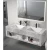 Artificial Marble Decorative Sink Two Basins, Size 150 cm Marbled Gray Color With 3 Color LED mirrors