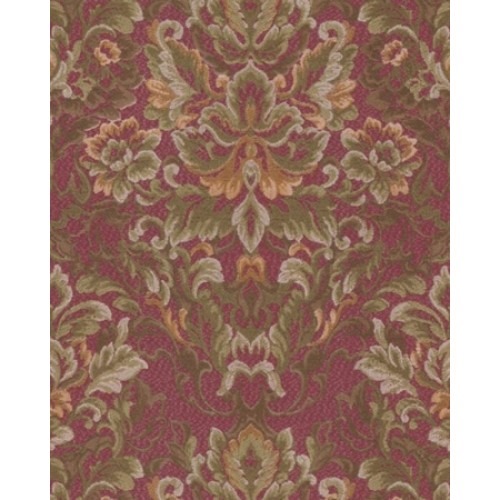 Italian Wallpaper Classic Design Dark Red Color, Size 10mx1.06m, Model 81688 | Balbaid Decor Company