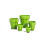 Plastic planting pot, size 24x24x24 cm, green color