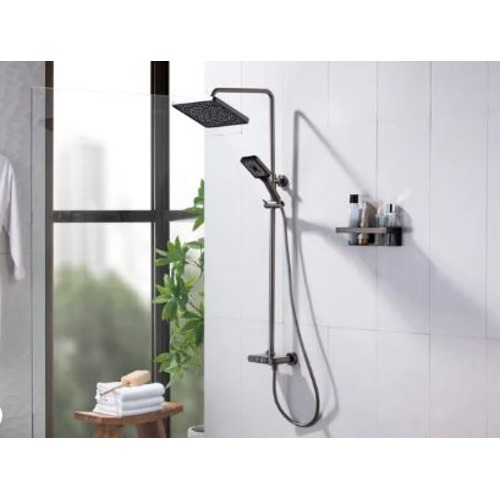 Column Shower Mixer Garda, Gray, 12x16x25 cm | Abyat Company