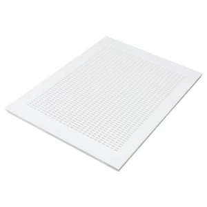 PVC Coated Perforated Gypsum Ceiling Tile Fire Resistant 600x1200 mm, 9.5 mm Thickness, White Oval Design | Quality Industry Co. Ltd