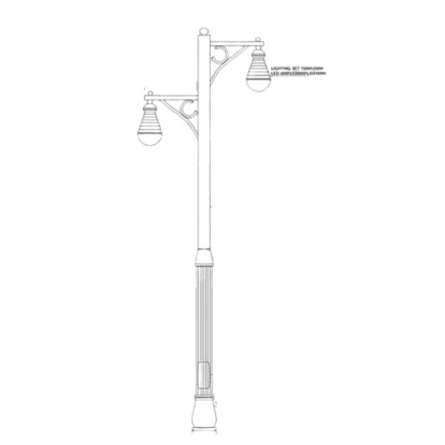 Aluminum Street Lighting Poles 8m Length, 600mm Base, 3mm Thickness | 