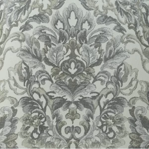 Leaf Patterned Wallpaper 15.6m x 106cm, Faint & Dark Gray with Light Green | Luxury line