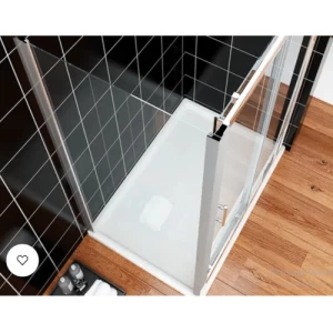 كابينة دش زجاجية مع قاعدة مربعة مقاس 90×120 سم، زجاج شفاف | شركة ابيات