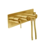 Two Way Concealed Movable Shower Mixer, Matte Gold, Dimensions 11×3.49×8.5 cm