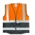 سترة سلامة عاكسة، شرائط عاكسة، مقاس M، (أسود/برتقالى)، أربع جيوب، بوليستر