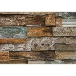 Decorative wall mural stone design, Size 366cm × 254 cm, brown color