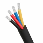 25 sq mm 4 Core Stranded Aluminum Cable 0.6/1kV, PVC 85°C Insulation, Black Sheath, 500 meter | SCC