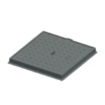 غطاء غرفه تفتيش حديد زهر 250×250 مم، مربع الشكل  حموله 1.5 طن  لون رمادي | مصنع سعودي كاست