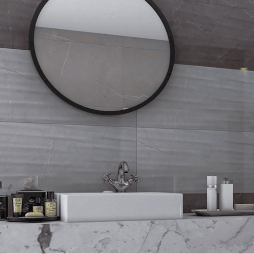 Rectangular Wall Ceramics 30x60 cm, 9 mm Thickness, Light Grey Glossy | Saudi Ceramics