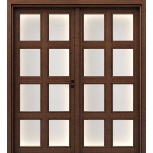 Premium Luxury Classic Double Wood Entrance Door 220×235 cm, 6 cm Thickness, Dark Brown | Model GPR05