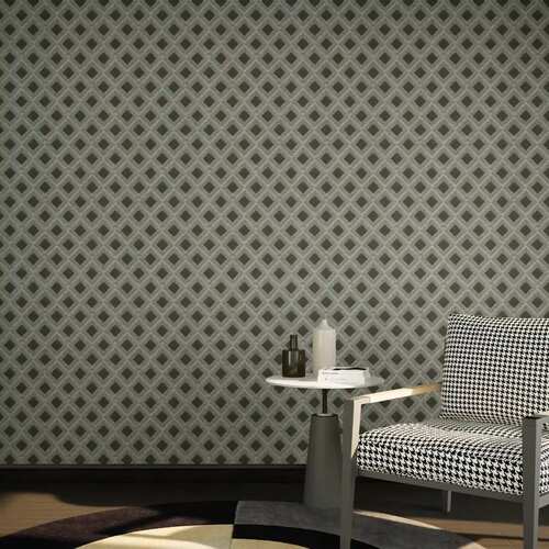 Geometric Wall Decoration 10m x 50cm Grey | GF62061