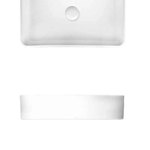 Rectangular Surface Ceramic Over Counter WashBasin 40.5×50.5×11 cm, Brilliant White | Hatch Company